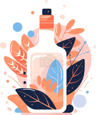 Illustration for Hand Drawn cosmetic bottle set in flat style isolated on background - Royalty Free Image