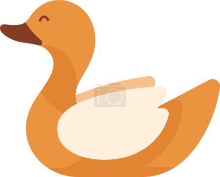 Illustration for Hand Drawn farm duck in flat style isolated on background - Royalty Free Image