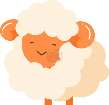Illustration for Hand Drawn sheep on the farm in flat style isolated on background - Royalty Free Image