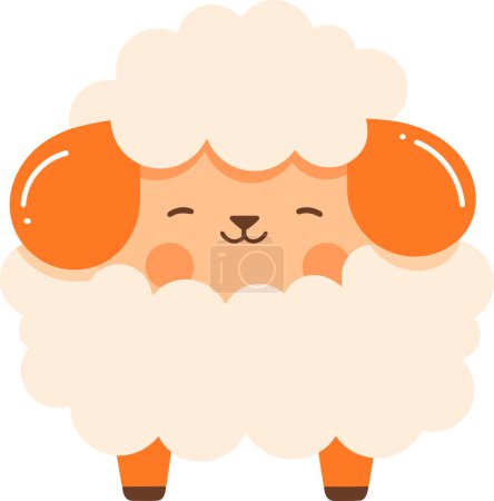 Illustration for Hand Drawn sheep on the farm in flat style isolated on background - Royalty Free Image