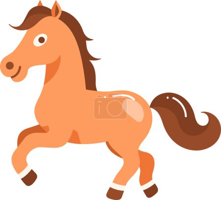 Illustration for Hand Drawn farm horse in flat style isolated on background - Royalty Free Image