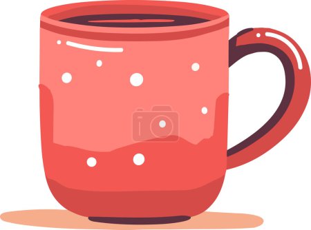 Téléchargez les illustrations : Tasse à café de Noël dessinée à la main dans un style plat isolé sur fond - en licence libre de droit