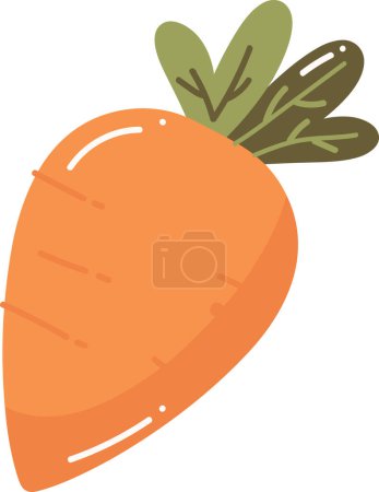 Ilustración de Zanahoria dibujada a mano en estilo plano aislado sobre fondo - Imagen libre de derechos