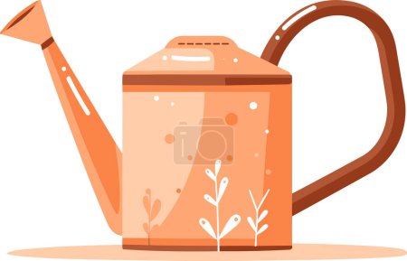 Illustration for Hand Drawn watering can in flat style isolated on background - Royalty Free Image