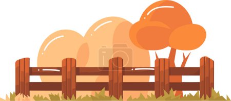 Illustration for Hand Drawn farm fence in flat style isolated on background - Royalty Free Image
