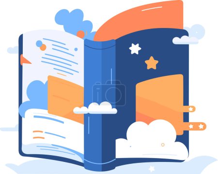 Téléchargez les illustrations : Livres pour enfants et éducation dans le style UX UI plat isolé sur fond - en licence libre de droit