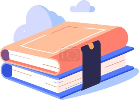 Ilustración de Libros para niños y educación en UX UI estilo plano aislado en el fondo - Imagen libre de derechos