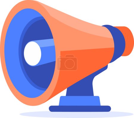 Illustration for Colorful megaphone for advertising in UX UI flat style isolated on background - Royalty Free Image