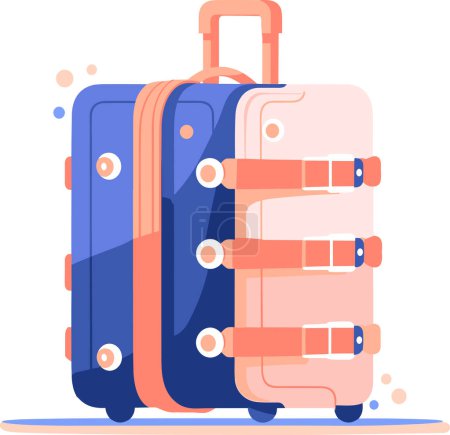 Téléchargez les illustrations : Bagages pour les touristes dans le style UX UI plat isolé sur fond - en licence libre de droit
