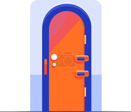 Illustration for Entrance doors to offices and homes in UX UI flat style isolated on background - Royalty Free Image