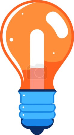 Illustration for Light bulb and idea in UX UI flat style isolated on background - Royalty Free Image