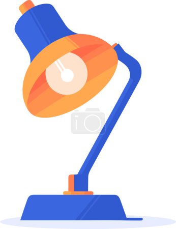 Téléchargez les illustrations : Lampe sur bureau dans le style UX UI plat isolé sur fond - en licence libre de droit