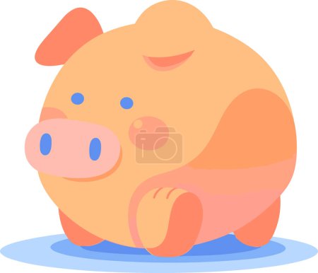 Illustration for Piggy bank in UX UI flat style isolated on background - Royalty Free Image