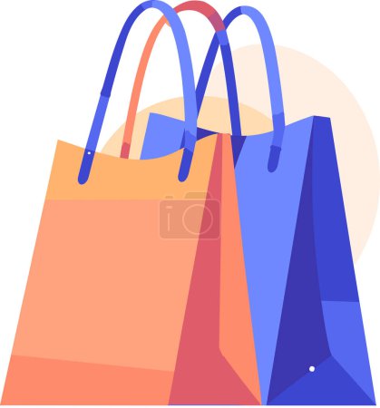 Illustration for Shopping bags in UX UI flat style isolated on background - Royalty Free Image