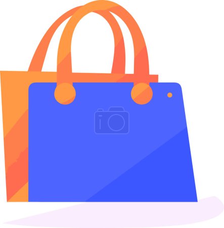 Ilustración de Bolsas de compras en UX UI estilo plano aislado en el fondo - Imagen libre de derechos