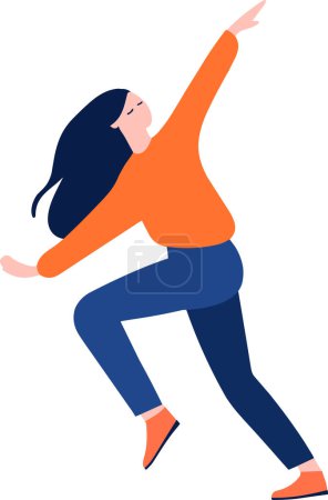 Téléchargez les illustrations : Personnage féminin dessiné à la main faisant du yoga ou méditant dans un style plat isolé sur fond - en licence libre de droit