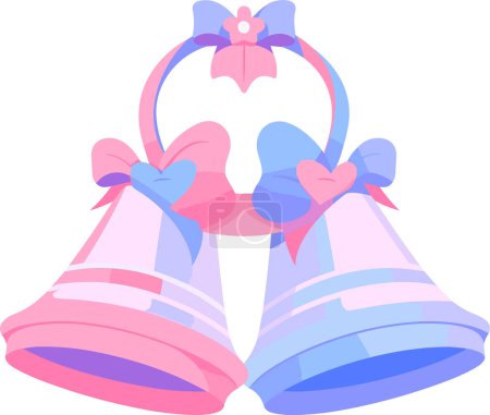 Illustration for Hand Drawn Bells in a wedding concept in flat style isolated on background - Royalty Free Image