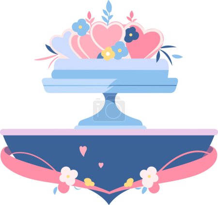 Illustration for Hand Drawn Wedding cake in a wedding concept in flat style isolated on background - Royalty Free Image