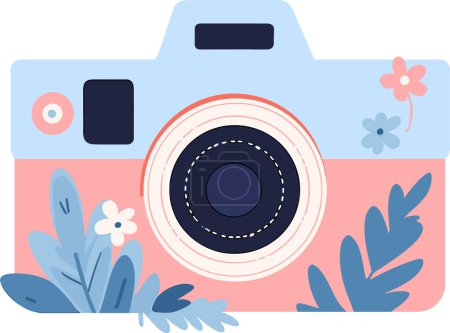 Illustration for Hand Drawn wedding camera in a wedding concept in flat style isolated on background - Royalty Free Image
