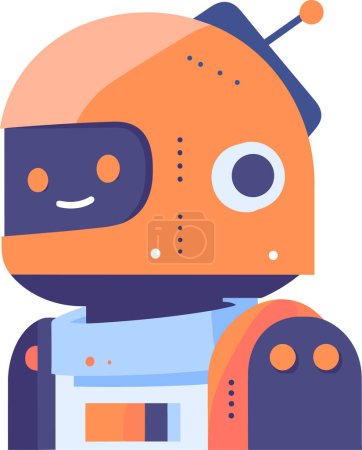 Téléchargez les illustrations : Robots et appareils électroniques dessinés à la main dans un style plat isolé sur fond - en licence libre de droit