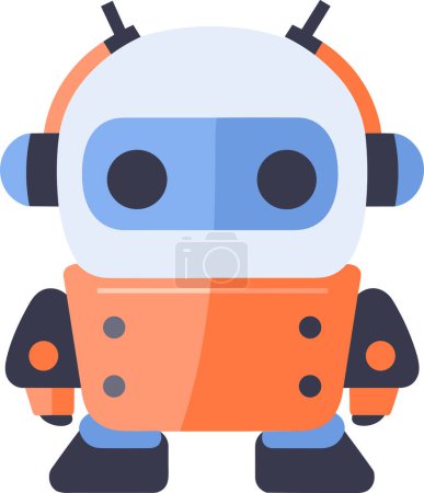 Illustration for Hand Drawn Robots and electronic devices in flat style isolated on background - Royalty Free Image