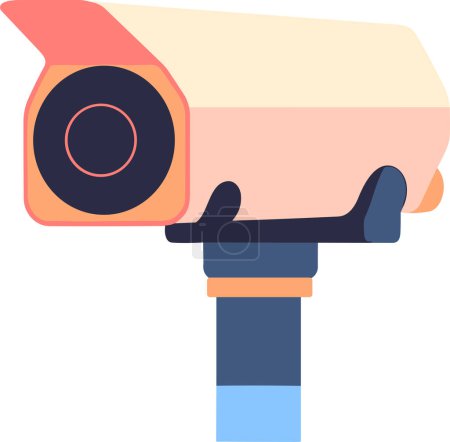 Illustration for Hand Drawn CCTV or security cameras in flat style isolated on background - Royalty Free Image
