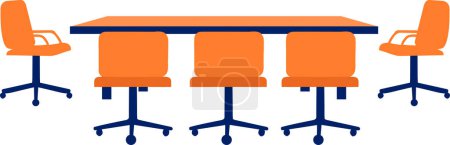 Illustration for Hand Drawn Conference room table in flat style isolated on background - Royalty Free Image