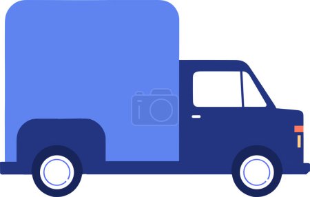 Téléchargez les illustrations : Camions dessinés à la main pour livreur dans un style plat isolé sur fond - en licence libre de droit