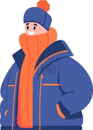 Illustration for Hand Drawn Characters with sweaters in winter in flat style isolated on background - Royalty Free Image
