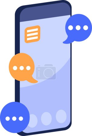Téléchargez les illustrations : Concept de smartphone dans le style UX UI plat isolé sur fond - en licence libre de droit