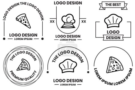 Téléchargez les illustrations : Logo gâteau et pain en style art plat isolé sur fond - en licence libre de droit