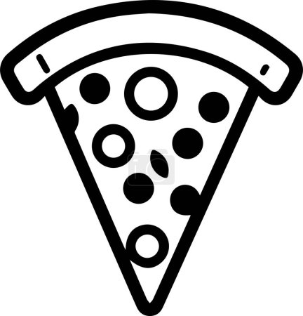 Illustration for Pizza logo in flat line art style isolated on background - Royalty Free Image