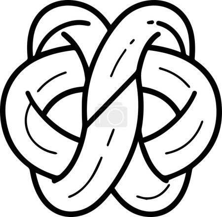 Ilustración de Pretzel logotipo del pan en estilo de arte de línea plana aislado en el fondo - Imagen libre de derechos