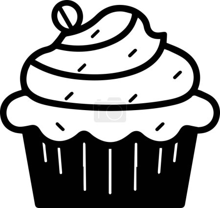 Téléchargez les illustrations : Logo Cupcakes en style art plat isolé sur fond - en licence libre de droit