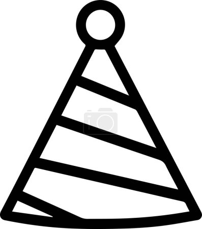 Ilustración de Logo del sombrero de fiesta en estilo de arte de línea plana aislado en el fondo - Imagen libre de derechos
