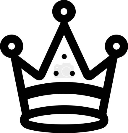 Ilustración de Logotipo de la corona en estilo de arte de línea plana aislado sobre fondo - Imagen libre de derechos