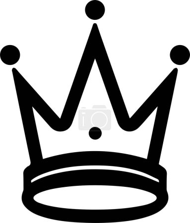 Ilustración de Logotipo de la corona en estilo de arte de línea plana aislado sobre fondo - Imagen libre de derechos