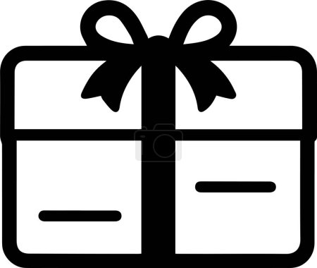 Ilustración de Caja de regalo y logotipo de cumpleaños en estilo de arte de línea plana aislado en el fondo - Imagen libre de derechos