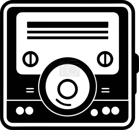 Photo for Portable music player logo in flat line art style isolated on background - Royalty Free Image
