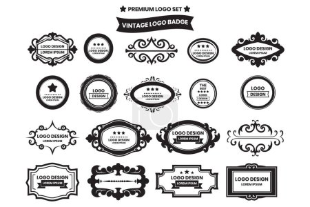 Ilustración de Logotipos e insignias en estilo vintage aislados sobre fondo - Imagen libre de derechos