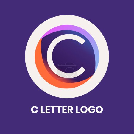 Illustration for C letter logo in a minimalist modern style isolated on background - Royalty Free Image
