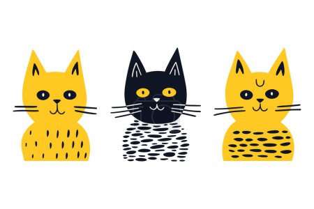Ilustración de Gato en estilo de dibujos animados doodle aislado en el fondo - Imagen libre de derechos