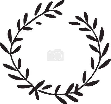 Illustration for Hand drawn floral wreath logo for decoration isolated on background - Royalty Free Image