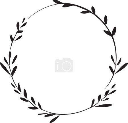Ilustración de Logotipo floral dibujado a mano para la decoración aislada sobre fondo - Imagen libre de derechos