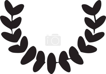 Téléchargez les illustrations : Logo de couronne florale dessinée à la main pour la décoration isolée sur fond - en licence libre de droit