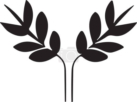 Téléchargez les illustrations : Logo fleur ou feuille dans un style minimaliste pour la décoration isolée sur fond - en licence libre de droit
