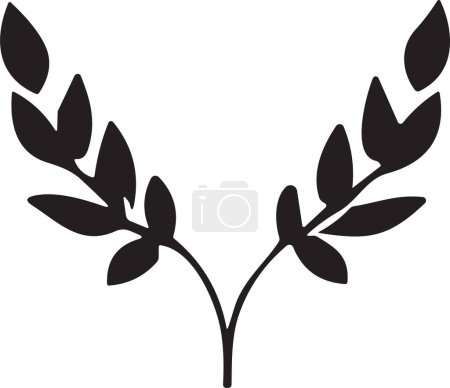 Ilustración de Logotipo de flor u hoja en un estilo minimalista para decoración aislada sobre fondo - Imagen libre de derechos