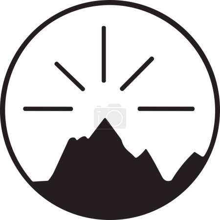 Téléchargez les illustrations : Logo de montagne dans le concept de tourisme dans un style minimal pour la décoration isolée sur fond - en licence libre de droit