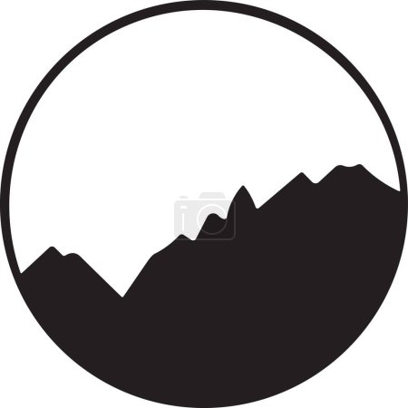 Illustration for Mountain logo in tourism concept in minimal style for decoration isolated on background - Royalty Free Image