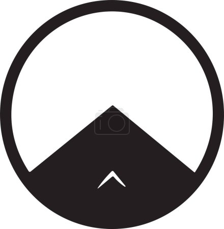 Ilustración de Logotipo de montaña en concepto de turismo en estilo minimalista para decoración aislada sobre fondo - Imagen libre de derechos
